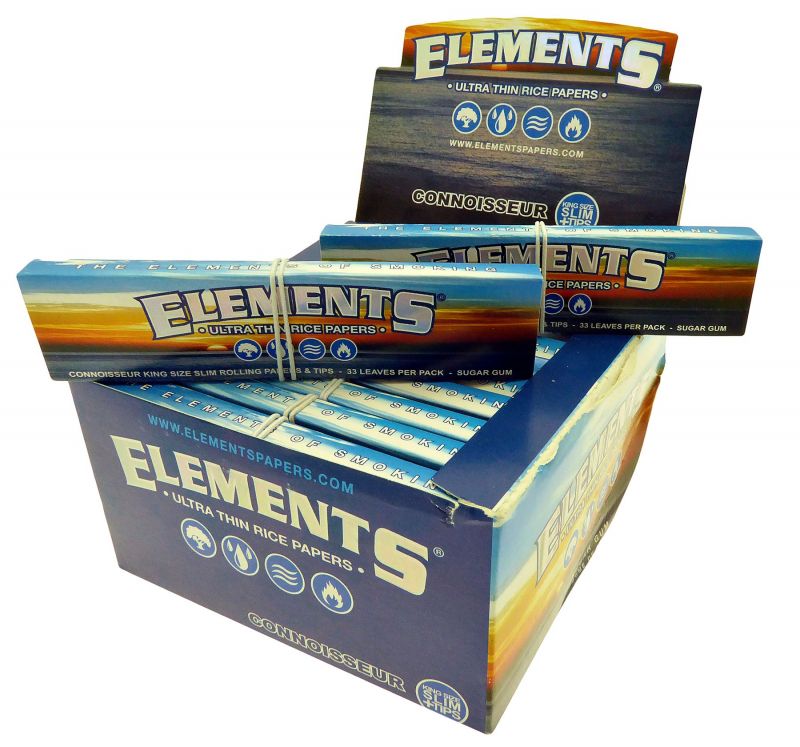Elements Connoisseur King Size Extra Thin Rice Papers With Tips