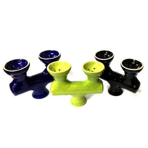 Shisha Hookah Top Ceramic Two Head