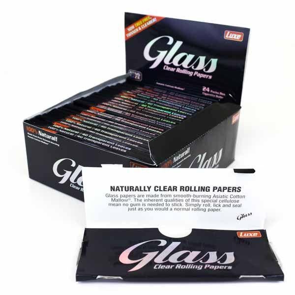 LUXE GLASS KING SIZE CLEAR ROLLING PAPER - 40 LEAVES