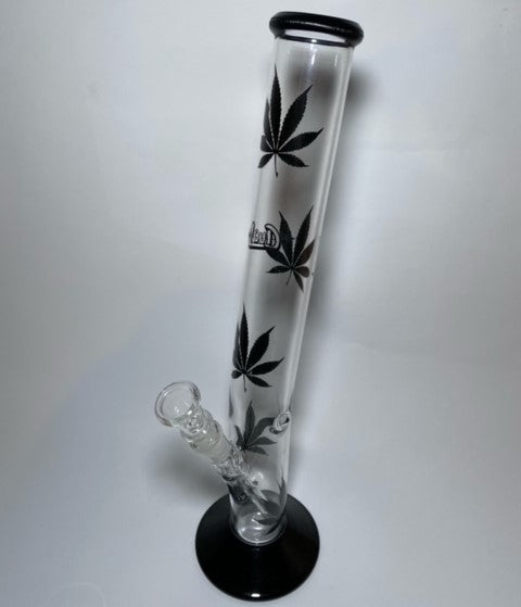 Black Leaf 35cm Glass Water Bong