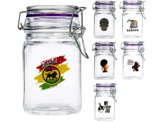 JUICY JAYS Large Clear Transparent Smell Proof Jars